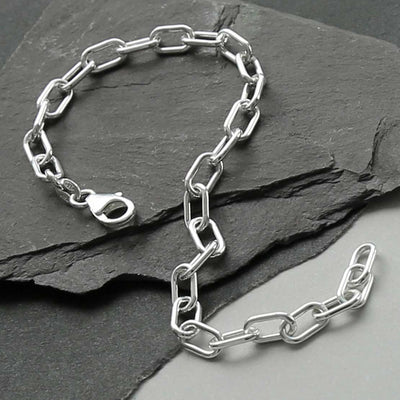MV1329B STERLING SILVER BOLD PAPERCLIP BRACELET 4