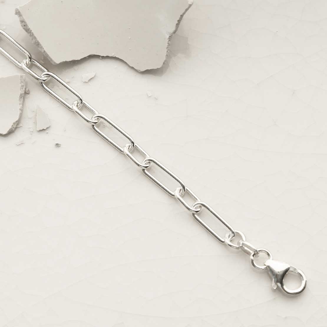 Sterling Silver Round Paperclip Bracelet