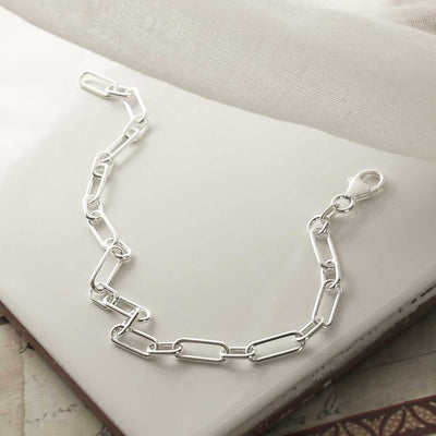 MV1330B STERLING SILVER ROUND PAPERCLIP BRACELET 3