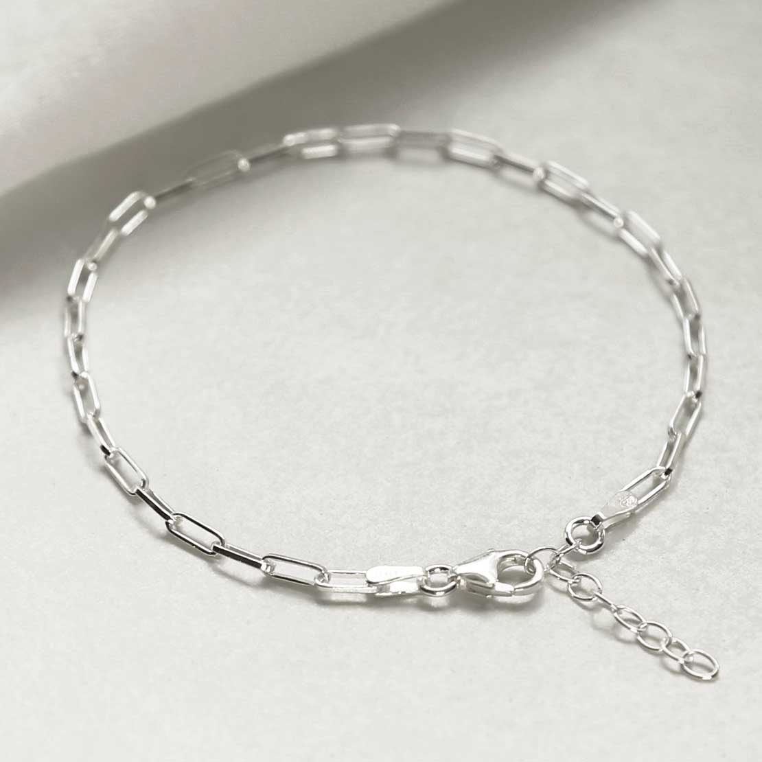 Sterling Silver Fine Paperclip Bracelet
