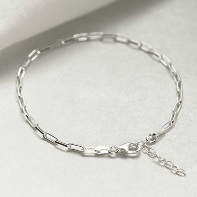 MV1332B STERLING SILVER FINE PAPERCLIP BRACELET 4