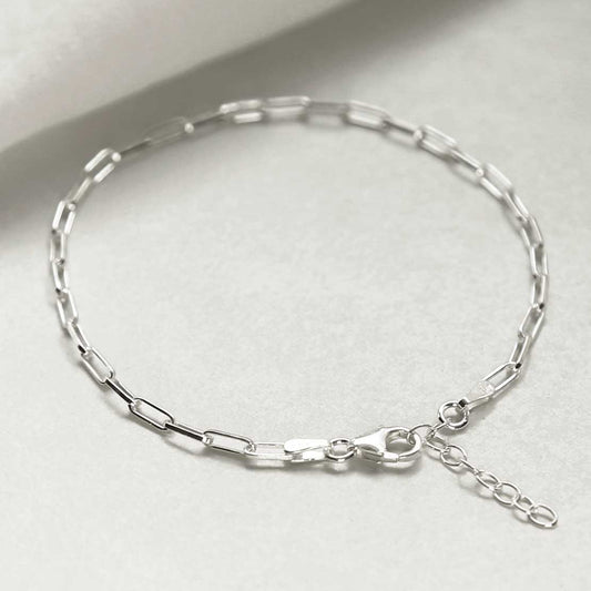 MV1332B STERLING SILVER FINE PAPERCLIP BRACELET 4