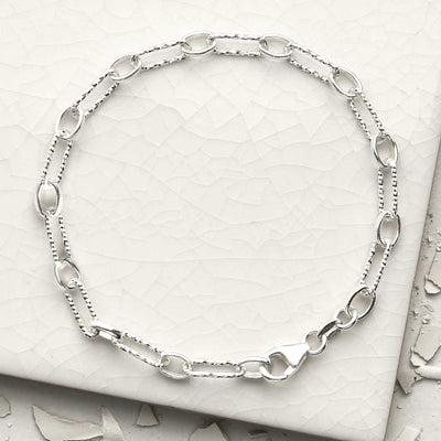 MV1331B STERLING SILVER SPARKLING DUAL LINK BRACELET 2