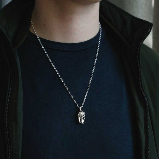 MA39P STERLING SILVER T REX SKULL NECKLACE MODEL 3