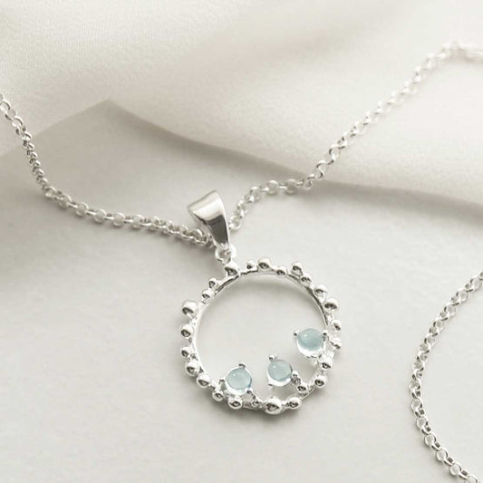MZB112P BT STERLING SILVER BLUE TOPAZ SPLASH NECKLACE 1