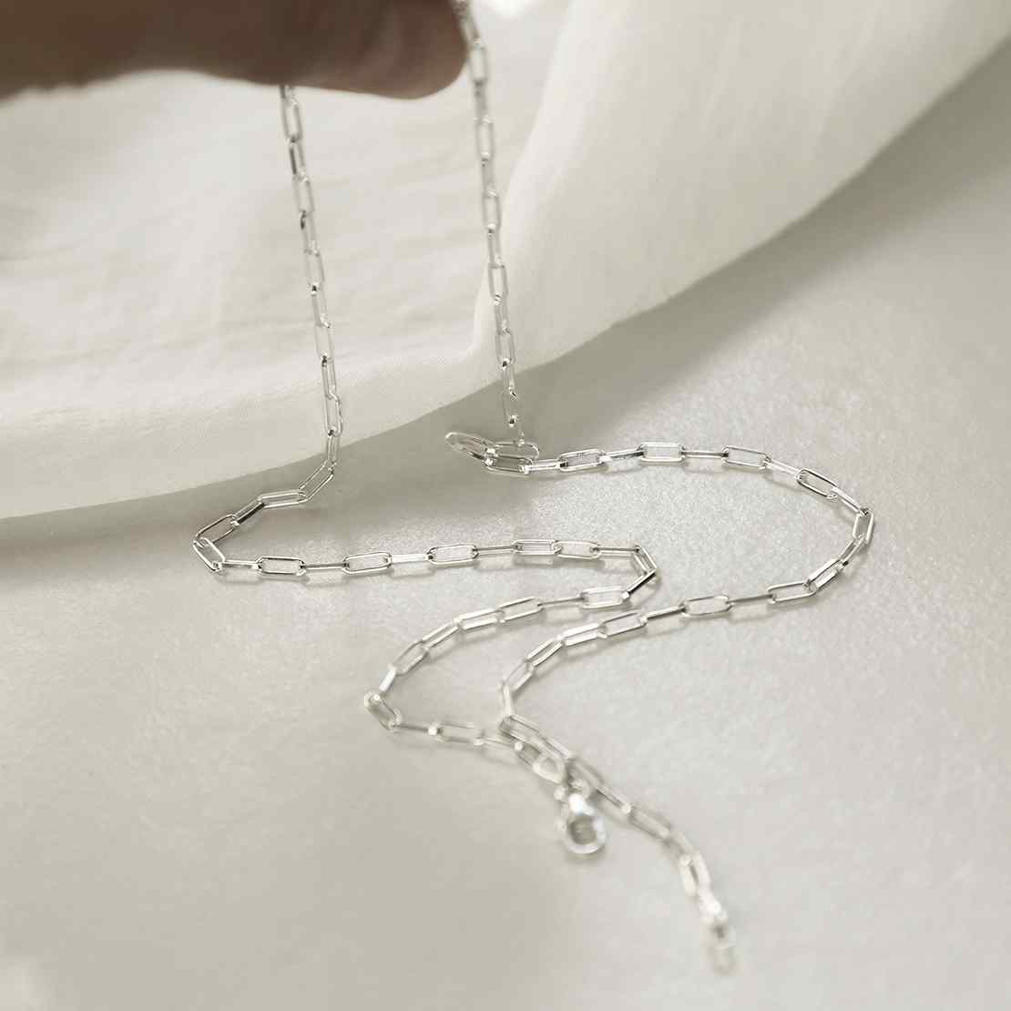 Sterling Silver Fine Paperclip Necklace