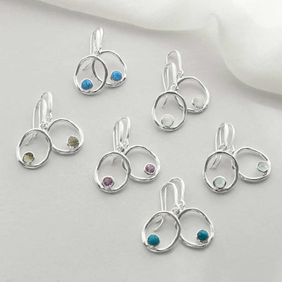 MZB113E STERLING SILVER RIPPLE DANGLY EARRINGS GROUP