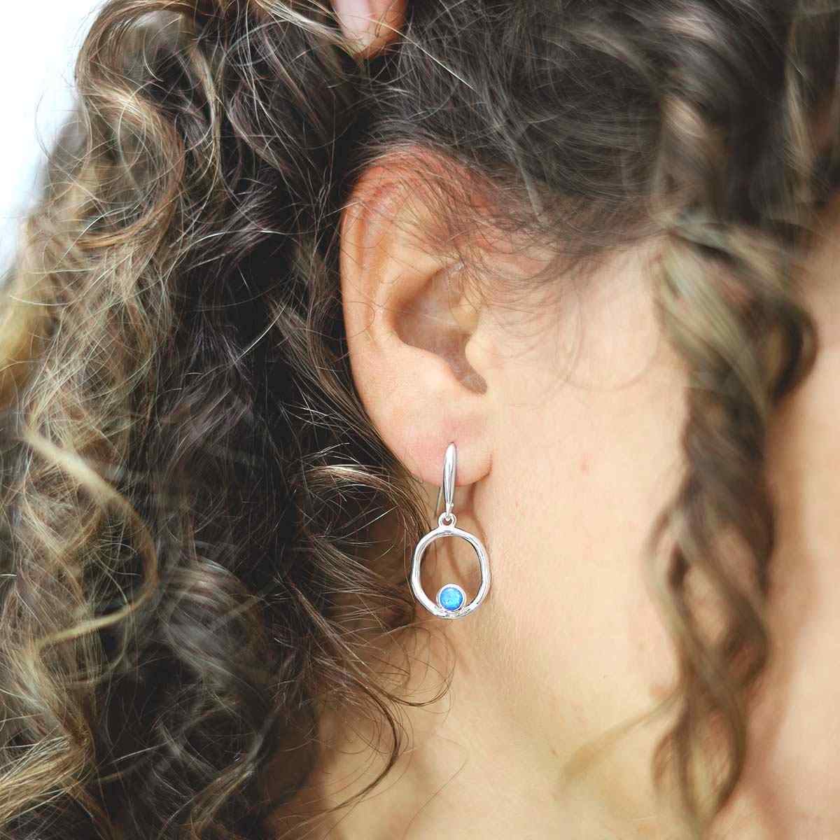 Sterling Silver Opalite Ripple Earrings