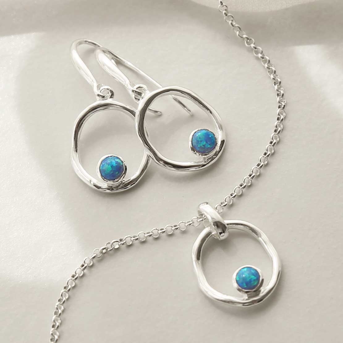 Sterling Silver Opalite Ripple Necklace