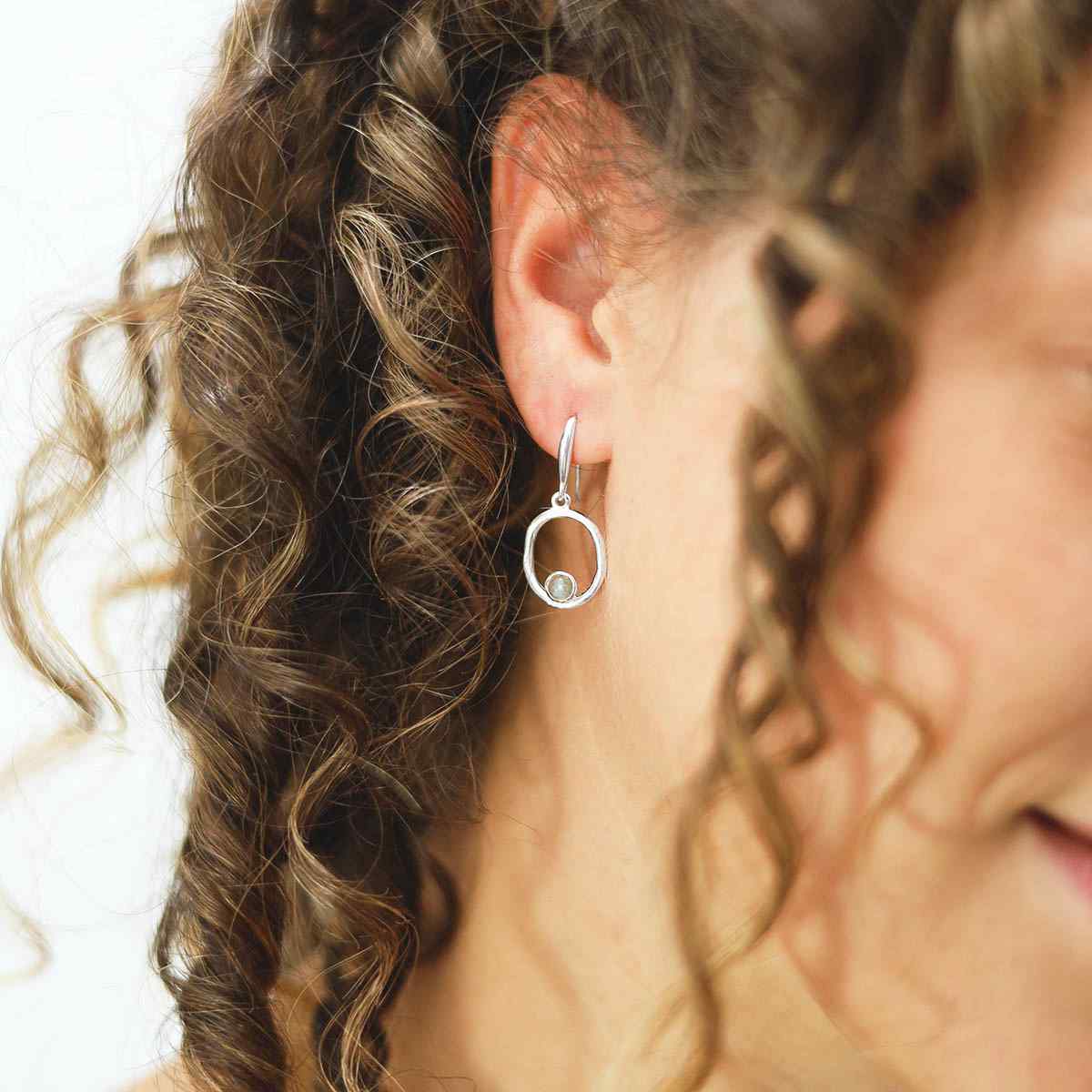 Sterling Silver Labradorite Ripple Earrings