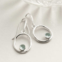 MZB113E BT STERLING SILVER BLUE TOPAZ RIPPLE DANGLY EARRINGS 2