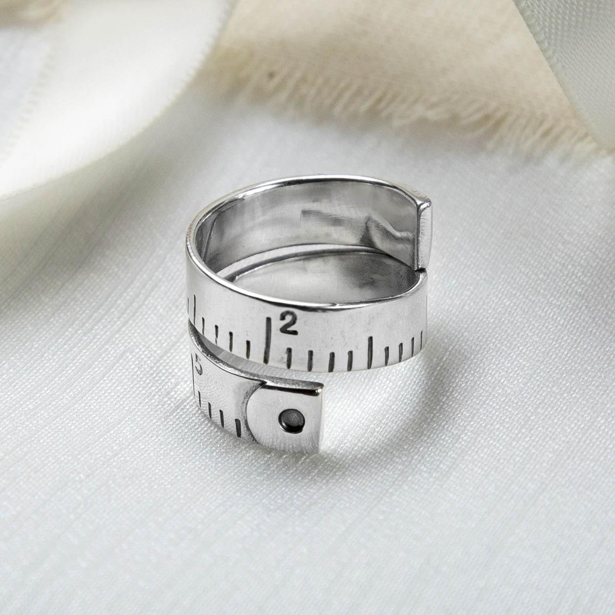 Sterling Silver Adjustable Measuring Tape Ring