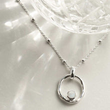 MZB113P MS STERLING SILVER MOONSTONE RIPPLE NECKLACE 1