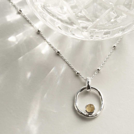 MZB113P LB STERLING SILVER LABRADORITE RIPPLE NECKLACE 2