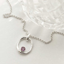 MZB113P AM STERLING SILVER AMETHYST RIPPLE NECKLACE 1