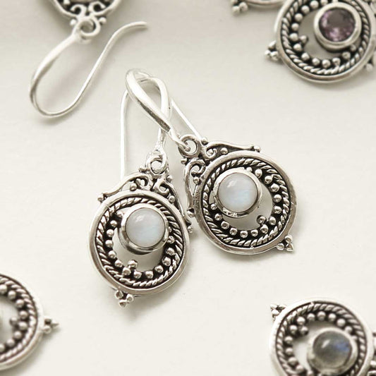MZB114E MS STERLING SILVER MOONSTONE VICTORIAN DANGLY EARRINGS 2