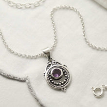 MZB114P AM STERLING SILVER AMETHYST VICTORIAN NECKLACE 1