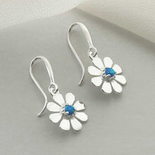 MZB115E OP STERLING SILVER OPALITE DAISY DANGLY EARRINGS 2