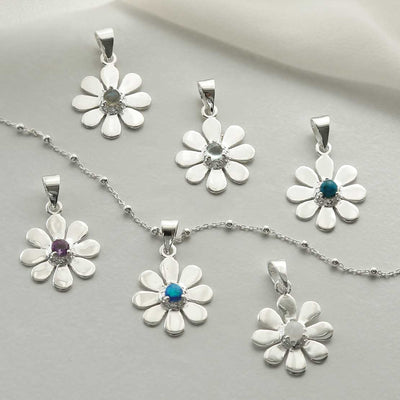 MZB115P STERLING SILVER DAISY NECKLACE GROUP