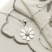 MZB115P MS STERLING SILVER MOONSTONE DAISY NECKLACE 1