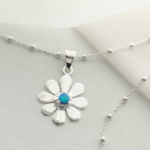 MZB115P OP STERLING SILVER OPALITE DAISY NECKLACE 1