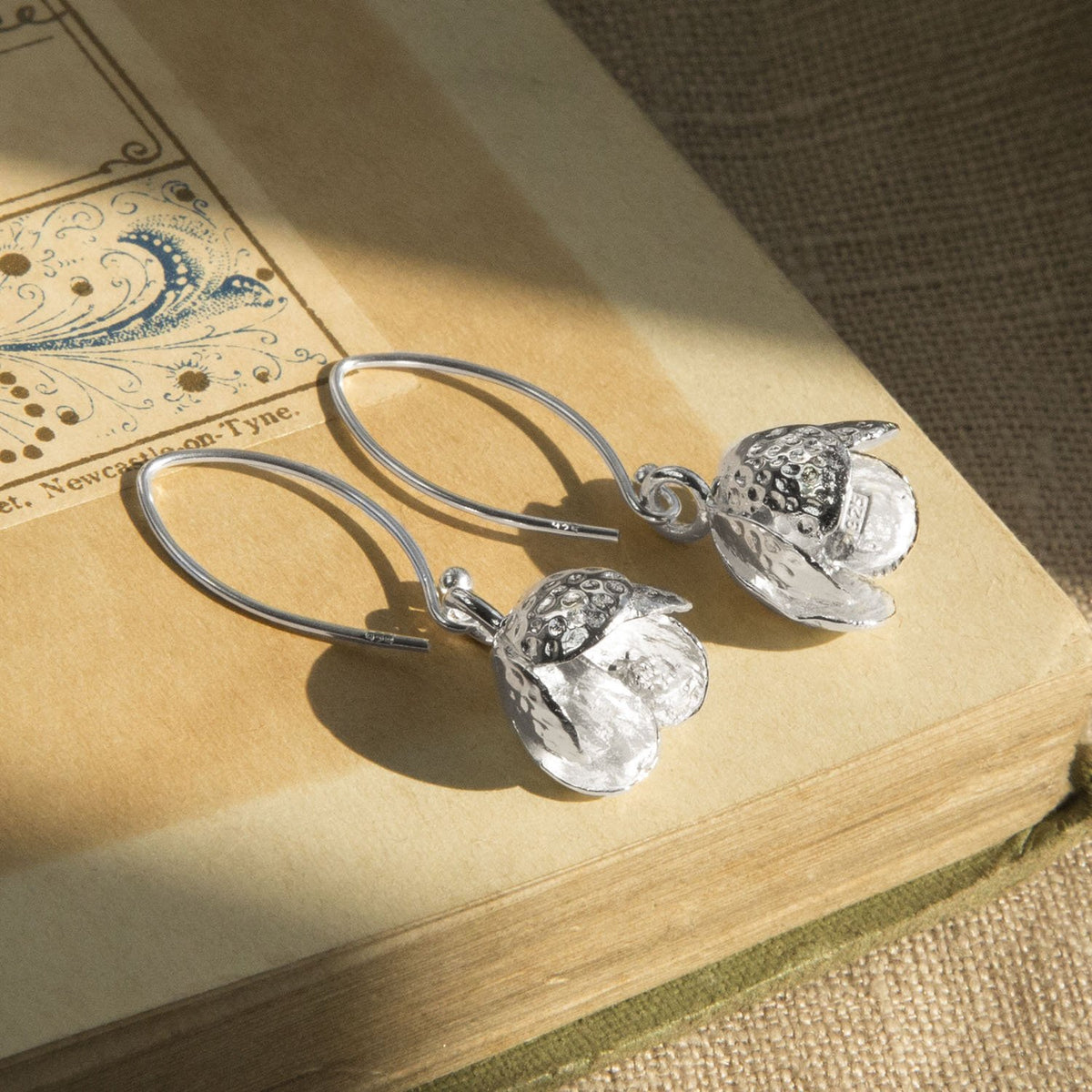 Sterling Silver Bluebell Hook Dangly Earrings