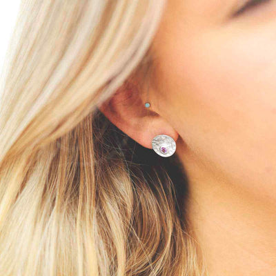 MZB116E AM STERLING SILVER SHIMMERING AMETHYST STUDS MODEL