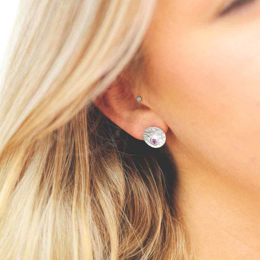 MZB116E AM STERLING SILVER SHIMMERING AMETHYST STUDS MODEL