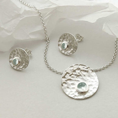 MZB116 BT STERLING SILVER SHIMMERING BLUE TOPAZ SET