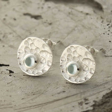 MZB116E BT STERLING SILVER SHIMMERING BLUE TOPAZ STUDS 1