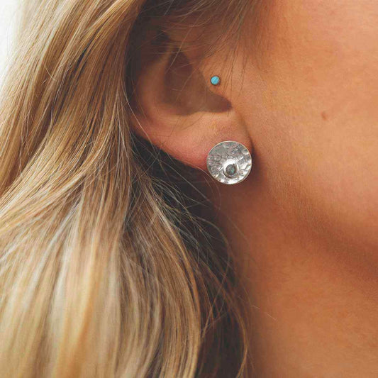 MZB116E LB STERLING SILVER SHIMMERING LABRADORITE STUDS MODEL