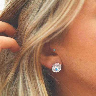 MZB116E OP STERLING SILVER SHIMMERING OPALITE STUDS MODEL