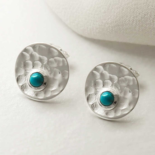 MZB116E T STERLING SILVER SHIMMERING TURQUOISE STUDS 2