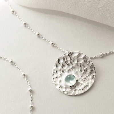 MZB116P BT STERLING SILVER SHIMMERING BLUE TOPAZ NECKLACE 1
