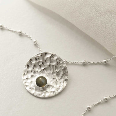 MZB116P LB STERLING SILVER SHIMMERING LABRADORITE NECKLACE 1