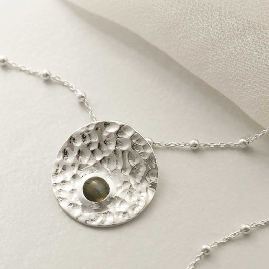 MZB116P LB STERLING SILVER SHIMMERING LABRADORITE NECKLACE 1