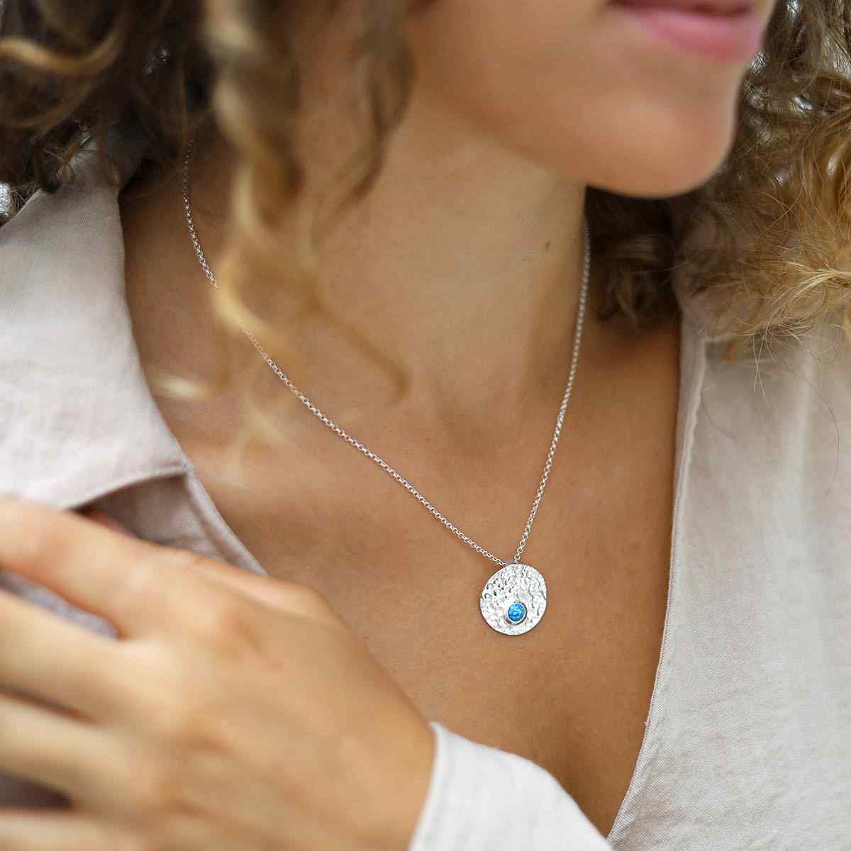 Sterling Silver Shimmering Opalite Necklace