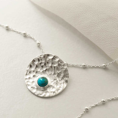 MZB116P T STERLING SILVER SHIMMERING TURQUOISE NECKLACE 1