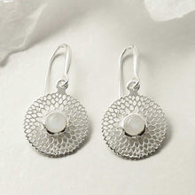 MZB117E MS STERLING SILVER CHRYSANTHEMUM MOONSTONE DANGLY EARRINGS 4