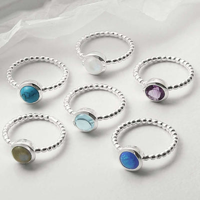 MZB118 STERLING SILVER BEADED RING GROUP 2