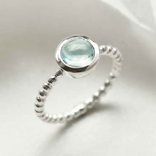 MZB118 BT STERLING SILVER BEADED BLUE TOPAZ RING 1