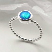 MZB118 OP STERLING SILVER BEADED OPALITE RING 5