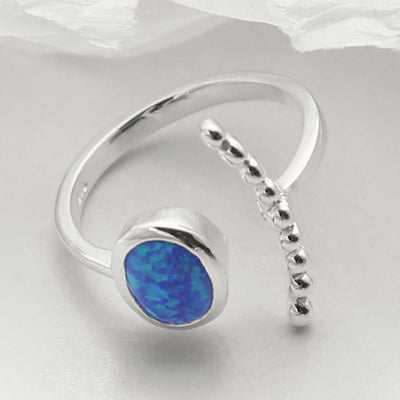 MZB119 OP STERLING SILVER OPALITE ADJUSTABLE RING 2