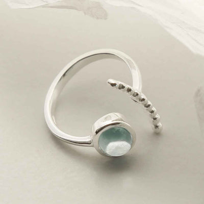 MZB119 BT STERLING SILVER BLUE TOPAZ ADJUSTABLE RING 1