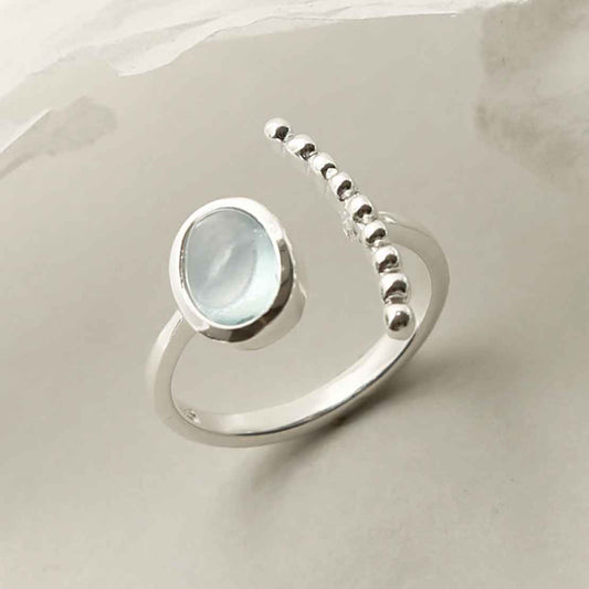MZB119 BT STERLING SILVER BLUE TOPAZ ADJUSTABLE RING 2