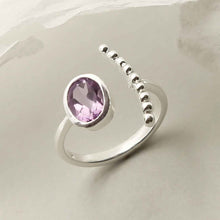 MZB119 AM STERLING SILVER AMETHYST ADJUSTABLE RING 2