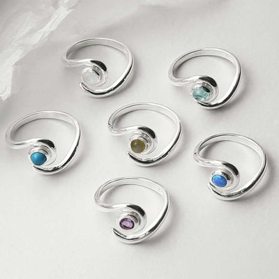 MZB122 STERLING SILVER SPIRAL ADJUSTABLE RING GROUP