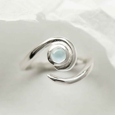 MZB122 BT STERLING SILVER BLUE TOPAZ SPIRAL ADJUSTABLE RING 3