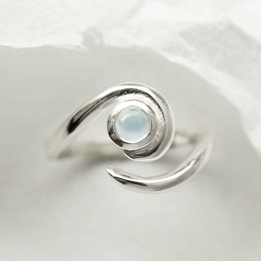 MZB122 BT STERLING SILVER BLUE TOPAZ SPIRAL ADJUSTABLE RING 3