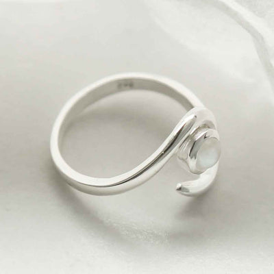 MZB122 MS STERLING SILVER MOONSTONE SPIRAL ADJUSTABLE RING 2